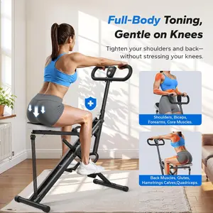 Squat Machine, MERACH R07 2 in 1 Squat Rowing Machine, Easy Setup & Foldable Exercise Equipment, Glute Trainer Machine, Glutes & Leg Home Workout Machine