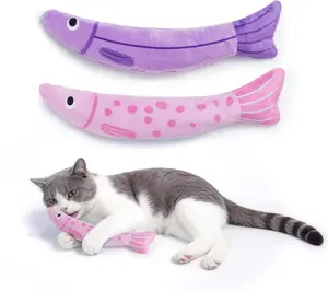 Puretoy 2 Pack Trophy Fish Crinkle Cat Toy, 9000mg 100% Premium Cat Herb Filling XL Fish Toy, Natural Stimulation for Cats, Kicking & Teething Toys for Cats