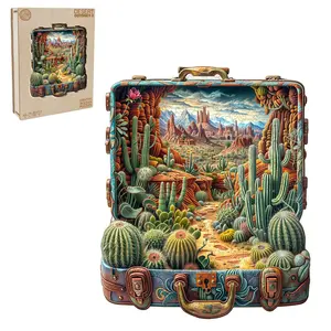 Desert Odyssey-2 Wooden Jigsaw Puzzle for Adults and Kids Unique Shape Animal Wood Puzzles Challenging Puzzle, Family Game Creative Gifts，Laser-Cut Durable HDF Wood Puzzle