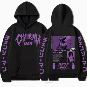 Anime Chainsaw Man Reze Harajuku Manga Graphic Hoodies Vintage Oversized Hooded Long Sleeves Cotton Hoodie Men Women Clothes