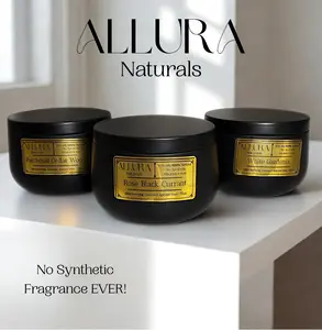 Allura Naturals Signature Candle - 100% Natural Coconut-Apricot Wax, Wooden Wick, 30 Hour Burn, Clean & Luxury Scent, No Paraffin or Hormone Disruptors, Decor & Fragrance
