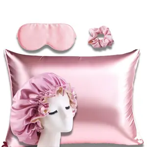 Silky Satin Bonnet Kit pillowcase eye mask hair scrunchie sleep sets pillowcase set