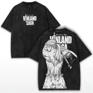 valentine shirts Askeladd Vinland Saga Anime Graphic T Shirt Harajuku Vintage Washed hot product T-shirt Men Women Clothing Washed Retro Fashion