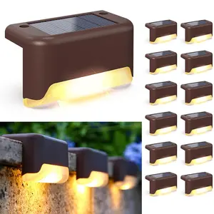 Solar Fence Lights Outdoor Waterproof Warm White Deck Lights for Garden & Home Security,Garden Decor,Clearance Deals