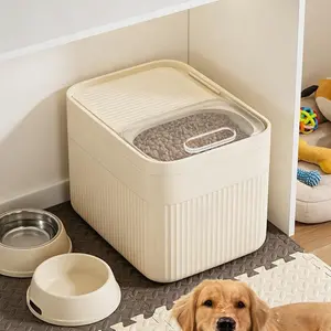 Sealed Leak-Proof Pet Food Storage Container, Transparent Window, Secure Closure, Ideal for Cats Dogs Small Animals, Home Travel Business Use, Modern Design