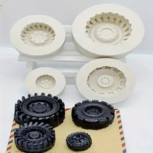 Tire Shaped Fondant Cake Silicone Mold, 4 Counts/set Automobile Motorcycle Tire Plaster Mold, Chocolate Molds, DIY Cake Decorating Tool, Baking Tools