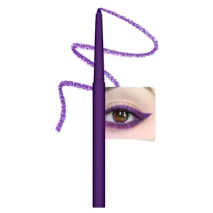 Purple Eyeliner Pencils for Eyes, Violet Dark Purple Colored Eye Liner Pencil Makeup Waterproof Smudge Proof, Colored Gel Waterline Eyeliner Liquid Face Eye Paint Stick Lipstick Halloween Makeup 09