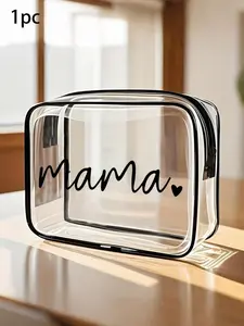 Women Transparent Cosmetic Bag, Cosmetic Pouch, Makeup Pouch, Zipper Closure, Perfect for Beach Travel, Facial & Body Care Products, Ideal Mother's Day Gift