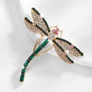 Elegant  Sparkling Rhinestones Brooch - Luxurious Dragonfly Alloy Pin for Women, Perfect for Daily Wear & Parties, European And American Style
