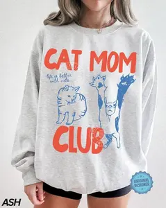 [Sale Up To 50%] Cat Mom Sweatshirt, Cat Mama Shirt, Funny Cat Sweatshirt, Cat Mom Gift, Gift For Cat Mom, Funny Cat Shirt, Cat Lover, Fur Mama Sweatshirt, streetwear graphic tee