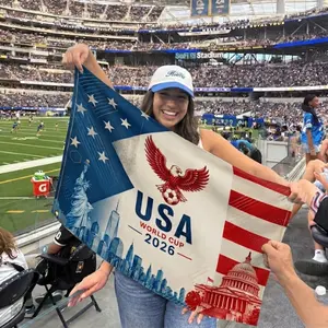 USA 2026 Soccer Fan Flag Banner 3x5 FT and 2x3 FT, National Football Supporter Decor, Outdoor Indoor Wall Hanging for Home, Garage and Sports Room.