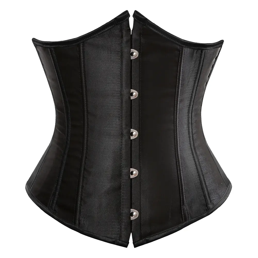 Women's Sleeveless Satin Underbust Boned Corset - 1-Piece Waist Trainer Bustier Top, Plus Size Fit Cincher for Shaping, Halloween Cosplay Costume, Waist Trainers, Corset Tops, Cinched Waist