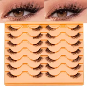Half Eye False Eyelashes (14 Pairs), Volumized False Eyelashes, Flare Lashes, Natural Look Cosmetic Lash Extensions, Self Grafting Curl Eyelashes, Eye Makeup Enhancement False Eyelashes for Women & Girls, Diy Eyelash Extensions