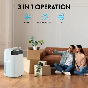 12,000 BTU Portable Air Conditioner for Apartment, Office, Bedroom,Kitchen,Garages,Dorms， 3-in-1 AC Units with Dehumidifier & Fan, Cools Up to 550 Sq ft, Remote Control, 24H Timer, Window Kit, for Indoor Rooms Bedrooms Floor Garage