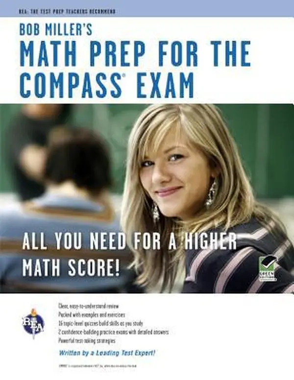 Used Bob Miller's Math Prep Exam Review Book - Compass Exam Prep for College-Bound Students, 2011 Edition Softcover English, 309 Pages, Boosts Math Skills, Confidence-Boosting Advice, Detailed Explanations, Includes Practice Tests, Compass Exam Preparatio