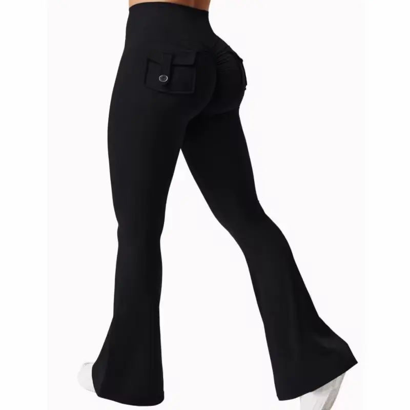 Newest Women Wide Leg High Stretch Yoga Leggings Naked Feeling Compression Fitness Workwear