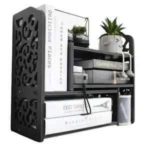 Small Bookshelf for Desktop Storage, Mini Cute Office Desk Shelves White Versatility Organizers for Women