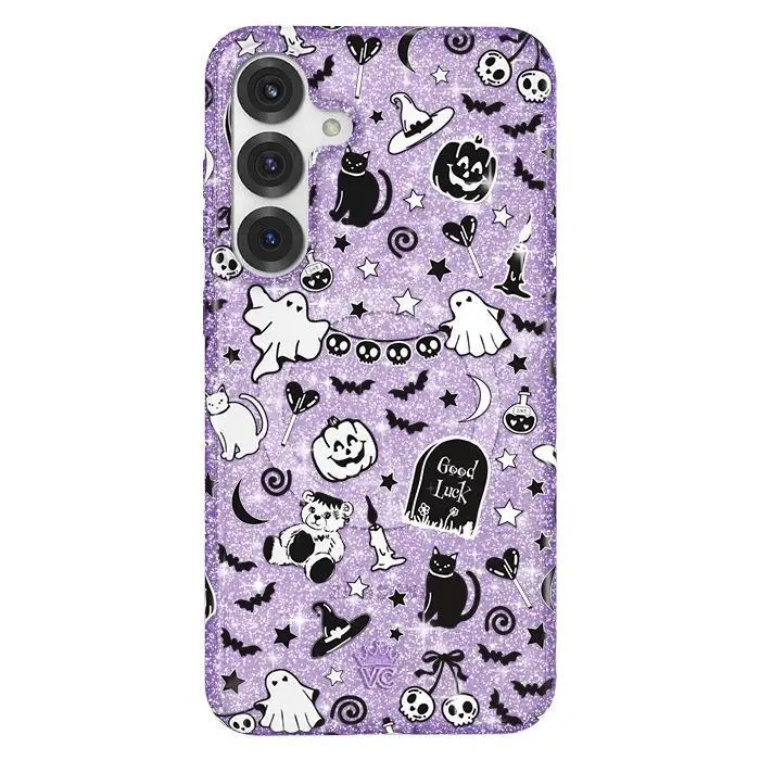 Witchy Lilac Glitter Samsung Case - Limited Halloween Collection Protective Cover for Samsung