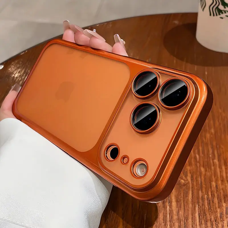 Transparent matte electric bottom PC case Cover Casing suitable for iPhone 17 Pro Max 17 Air 16 Pro Max 15 Pro 14 Plus 13 12 11 Pro Max anti drop protective case, new for men and women with perfect hand feel