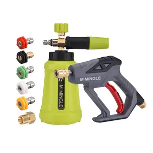 M MINGLE High Pressure Washer Foam Cannon Kit, FOR PRESSURE WASHER, 4000 PSI Short Handheld And Foam Lance with 5 Nozzle Tips, 1 Liter Outdoorfun, ChristmasGift