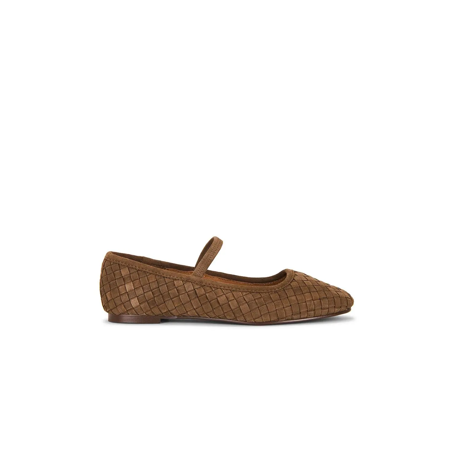 Madewell Greta Woven Mary Jane in Light Umber Suede