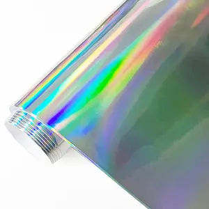 Glossy Holographic Plating Laser Chrome Silver Vinyl Wrap Film With Air Release Self Adhesive DIY Car Motorcycle Bicycle Decoration Sticker For Cars