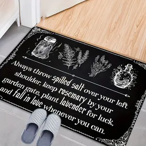 1pc Witch's Poison Welcome Mat Odd-Taste Gothic Welcome Mat Suitable for Kitchen Bedroom Living Room Floor Mat Porch Decorative Carpet Decorative Rug Home Decoration