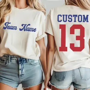 Custom Team Name Jersey Tshirt,Custom Sports Shirt with Name and Number,Matching Team Tshirt,Personalized Group Tee,ana2027