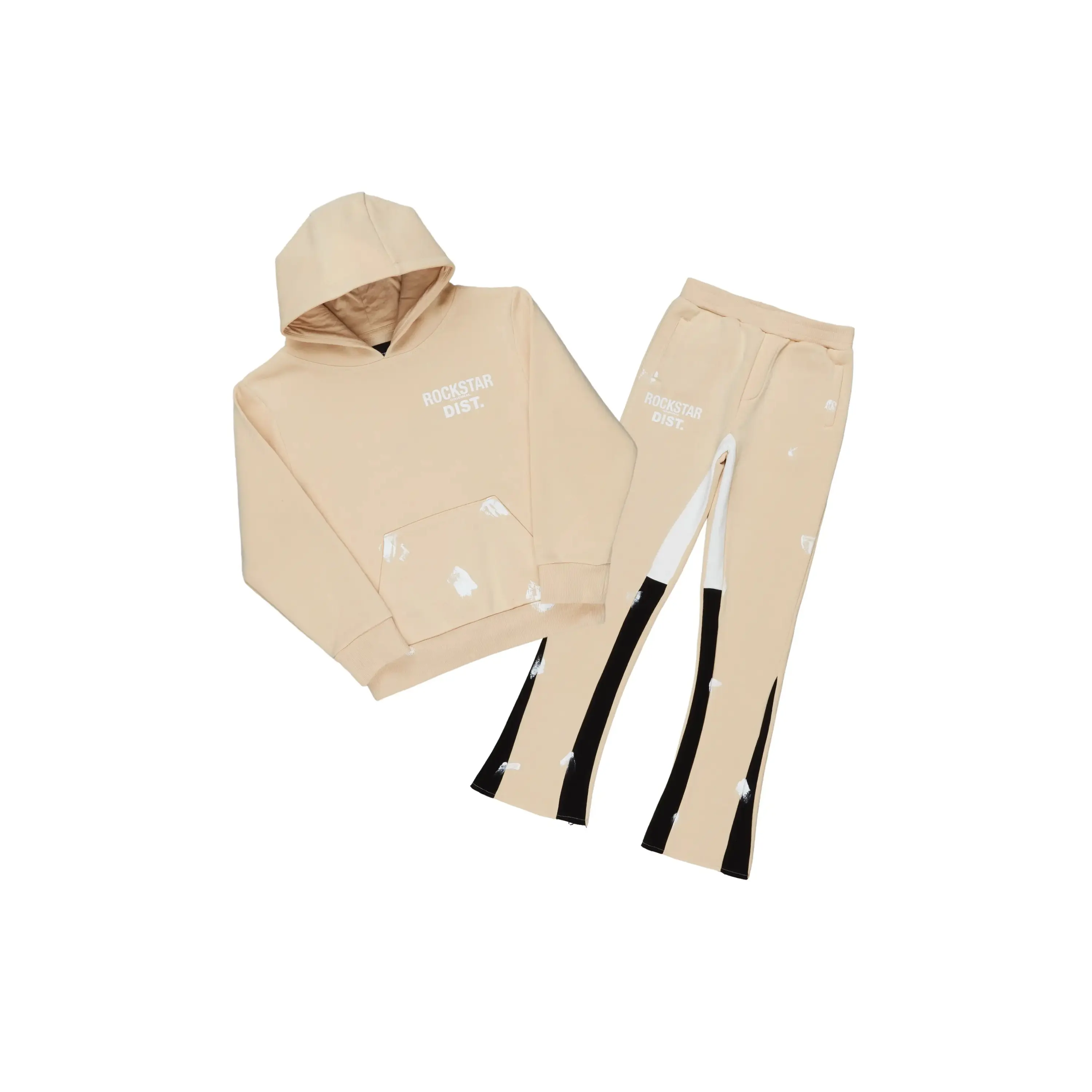 Boys Raffer Beige/Black Stacked Pant Set