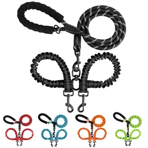 Two-In-One Pet Dog Leash for Medium Large Dogs, Retractable One-Two Multi-Functional Nylon Rope, Retractable Dual Leash, Ideal for Dogs & Cats