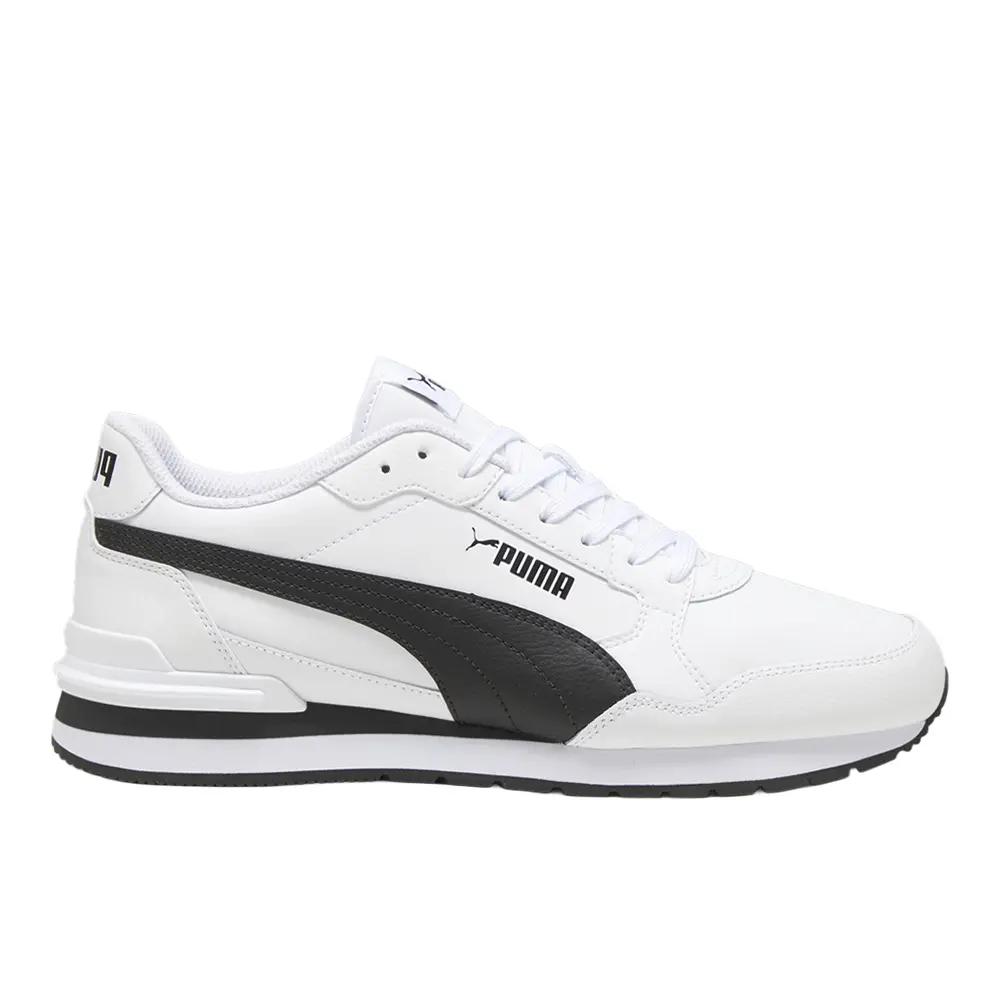 PUMA Mens St Runner V4 Leather Lace Up Sneakers Shoes Casual - Off White, White