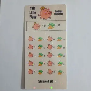 Mini Savings Challenge Tracker Money Saving Tracker Cardstock 5mil Laminated Reusable Fits Any A6 Binder