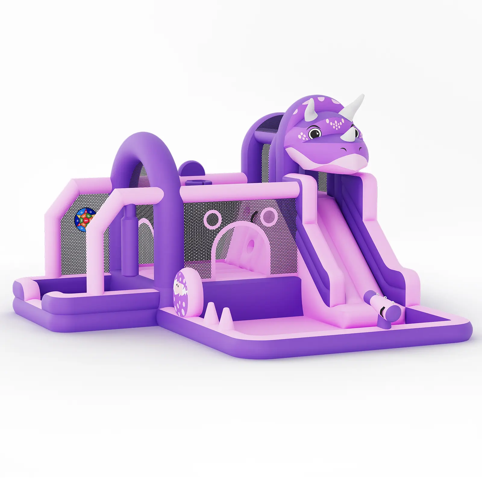 Dinosaur Inflatable Bounce House for Kids – Large Oxford Jumping Castle with Slide, Climbing Wall, Ball Pit & Air Blower – Durable Outdoor/Indoor Bouncy Playhouse – Backyard Family Fun