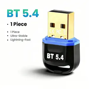 USB Bluetooth Adapter for PC - Bluetooth 5.4 Dongle Receiver, Plug and Play, Supports Windows 11/10/8.1/7 for Desktop, Laptop, Keyboard, Mouse, etc, USB3.0 High Speed Transmission Low Latency Stable Connection Compatible with Windows 7/8.1/10/11 Supports