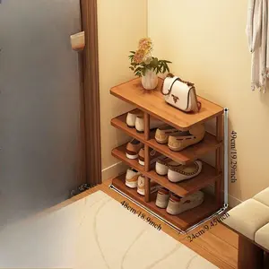 Wooden Narrow Shoe Cabinet, Multi-Layer Footwear Storage Rack, Suitable for Small Apartments, Space-Saving Home Organizer, Holds Two Pairs Per Layer