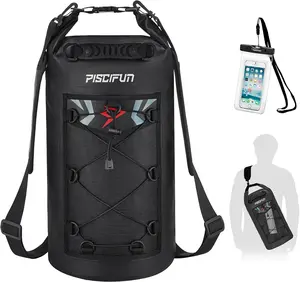 Piscifun Dry Bag, Waterproof Floating Backpack 10L/20L/30L/40L with Waterproof Phone Case for Boating, Kayaking, Fishing