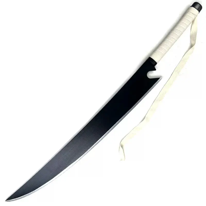 1‑Piece Cosplay Decorative Prop, Black Curved Decor Rod, White Cord‑Wrapped Grip, Matching Outer Sleeve, Costume Accessory for Convention Shooting & Household Display, Ages 12+