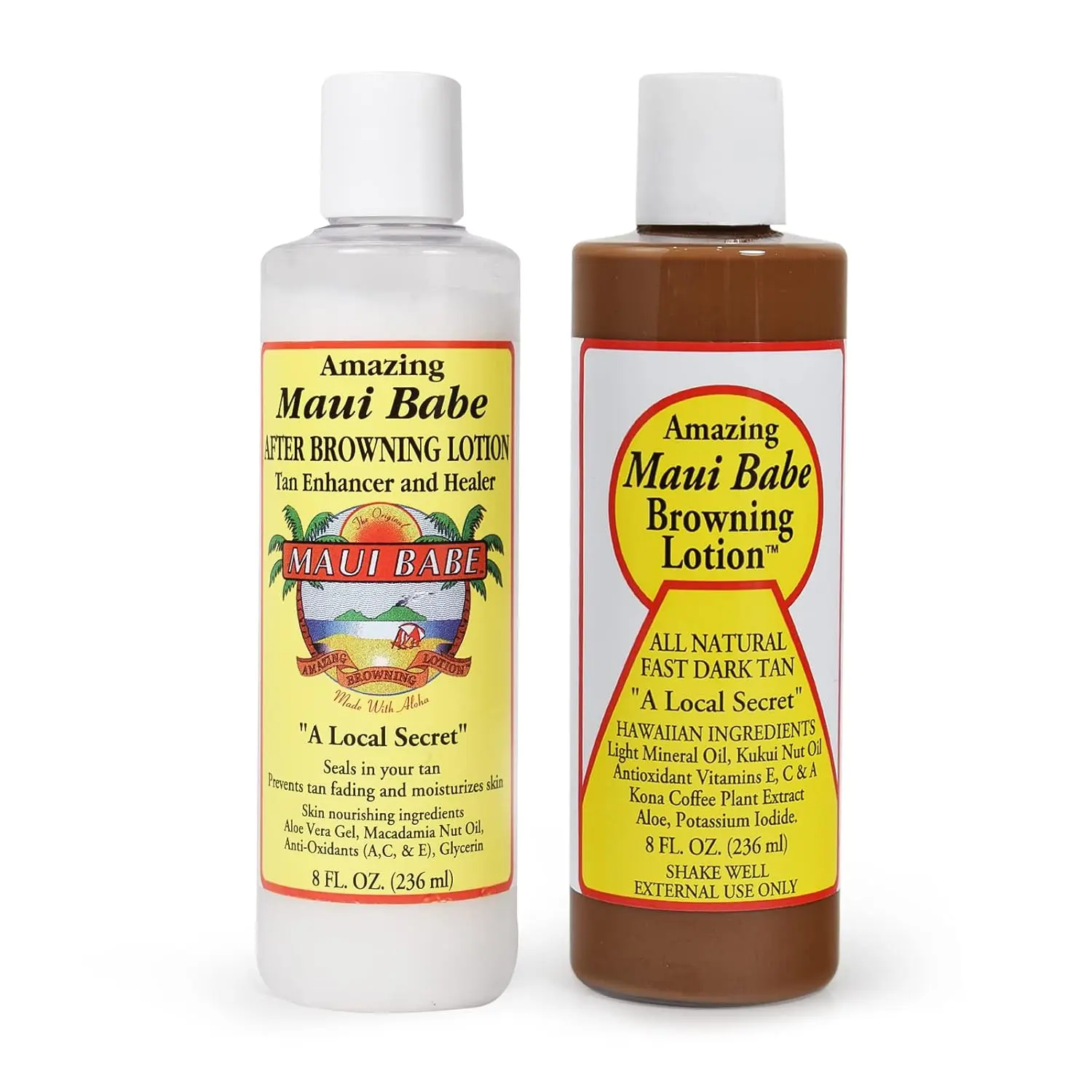 Before And After Browning Lotion, [2-Pack]- Before And After Sun Tan, Made In USA, 8 Ounces