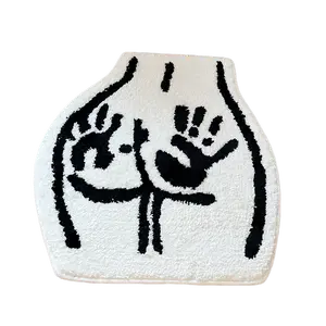 LAKEA Sexy Bathroom Rugs Soft Tufted Rugs Non-Slip Absorbent Handmade Rugs Bedroom Kitchen Bathroom Rugs Home Decor Room Decor White