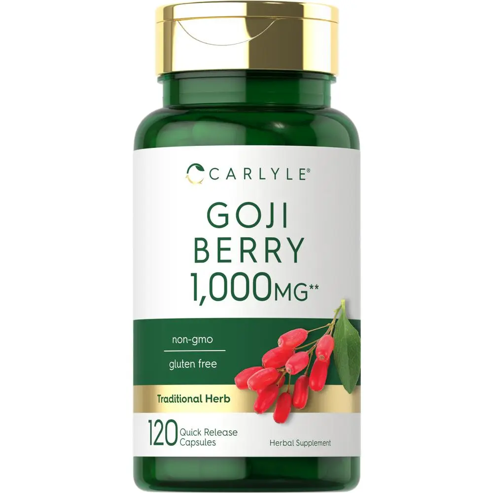 Carlyle Goji Berry 1000mg | 120 Capsules | Concentrated Extract from Wolfberry Plant | Non-GMO, Gluten Free