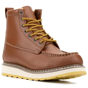 Diehard Boots Men's 6" Soft Steel Moc Toe EH Leather Water Resistant Non-slip Work Boots 84994 Brown
