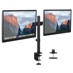Mount-It! Full Motion Dual Monitor Desk Mount for 17" - 32" Screens with Height Adjustment & VESA Compatibility Ergonomic Sit Stand