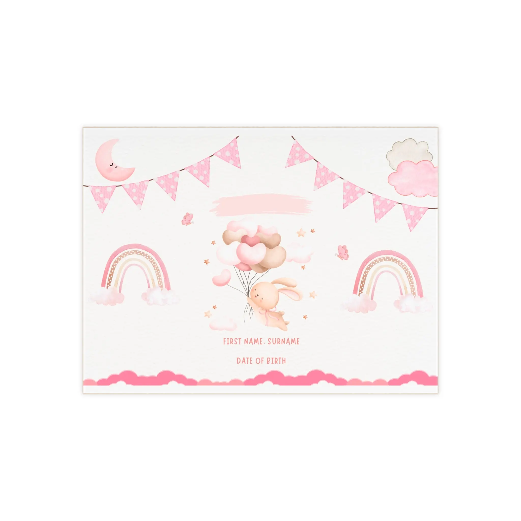 Customizable Baby Shower Ceramic Photo Tile, Nursery Decor, Personalized Gift, Keepsake, Rainbow Theme, Date of Birth