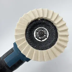 3pcs 5 Inch Wool Polishing Wheels, Grinding Discs, Polish Pads, Angle Grinder Accessories, Metal Glass Ceramic Polishing, Tool Parts