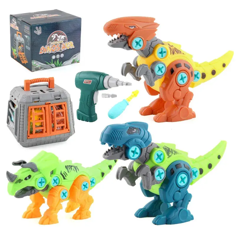DIY assembled dinosaur Building block toys Assembly of Tyrannosaurus Rex Creative Building Blocks with Mini electric drill gift for kids Building Block Sets Building Blocks Set Building Kit