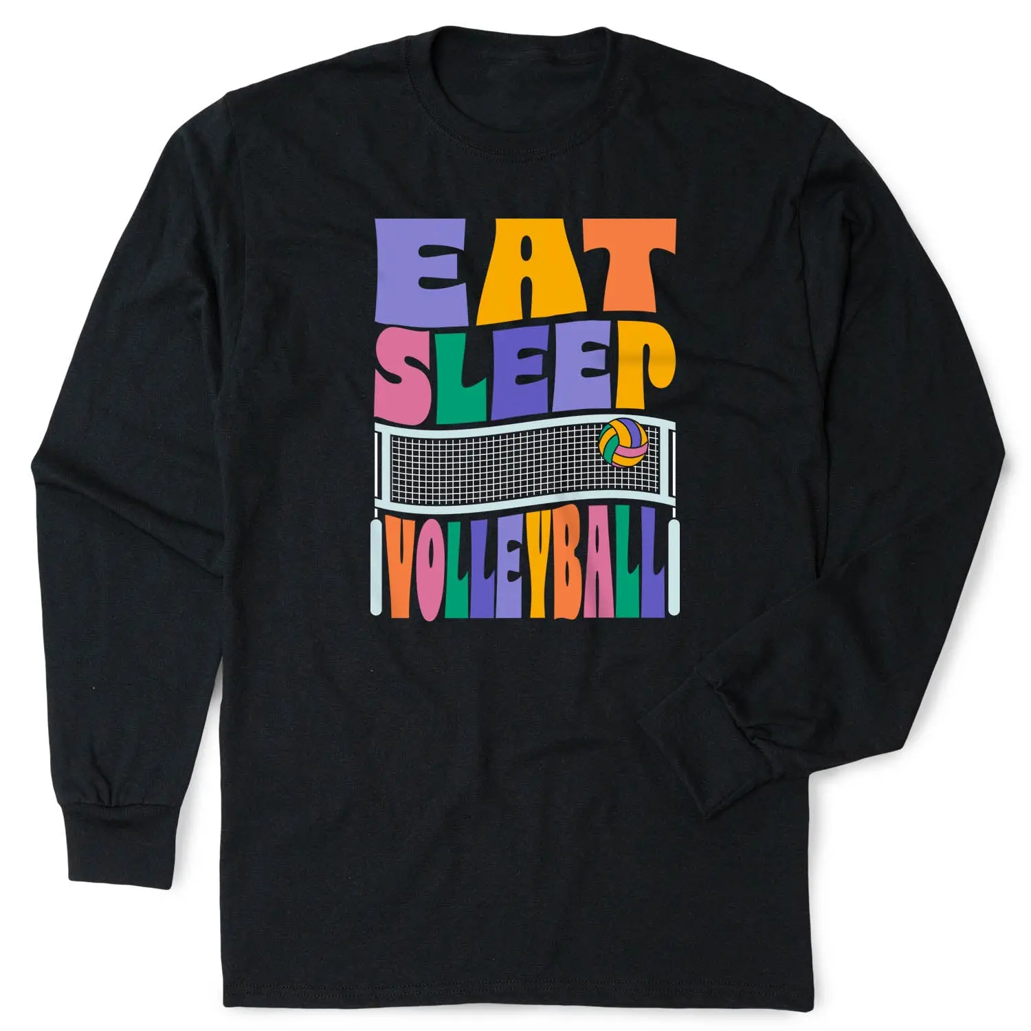 Long Sleeve Volleyball Athletic Fashion T-Shirt - Bold Design Long Training Sports Top, Ideal for Volleyball Training, Special Occasion & End-of-Season Celebrations
