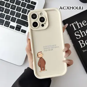 Softcase for iPhone 17 16 E Pro Max 15 Plus 14 13 12 11 XS XR Curious George God’s Plan Art Shockproof Silicone Lightweight Anti-Scratch Cover