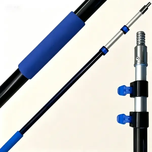 12' Aluminum Telescoping Extension Pole (5 to 12 ft Reach, 3-Stage Design, 1.5 lbs Lightweight), Heavy-Duty Anodized Aluminum, Standard ACME Threaded Adaptor Compatible, No-Glue Secure Locking Reusable Tool for Squeegee & Bulb Change, 1.5 Pounds