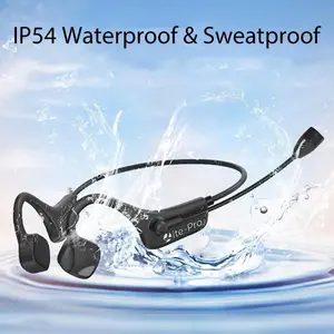 Bone Conduction Headphone with Mic Easy to Talk Wireless Earphone Real Bone Conduction Earphone Noise Cancelltion Adjustable Microphone Foldable Headsets for Meeting Education Sports Driving Black