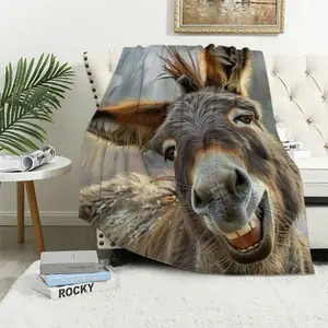 Donkey Blanket for Adults Kids, Flannel Donkey Blankets Gifts, Smile Donkey Throw Blanket for Sofa Couch Bed Living Room Soft Warm Cozy Donkey DecorFather's Day Thanksgiving Halloween Valentine's Day Holiday Gifts summerwins